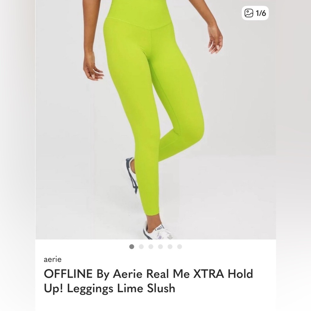 OFFLINE By Aerie Real Me XTRA Hold Up! Leggings Lime Slush